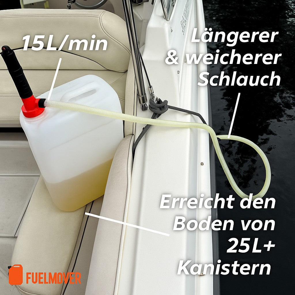 FuelMover™ Extended – Vom Kanisterboden bis zur Tanköffnung